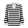 thumbnail image 7 of Sevevn Women's Casual Printed 3/4 Sleeve Comfortable Blouse Button Decoration Lapel Fashionable Tops Deal of the Week Black S, 7 of 7