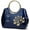 Blue, variant on Women Elegant Handbag and Purse Top Handle Bag Floral Print Patent Leather Tote Satchel Clutch Shell Shoulder Crossbody Bags