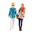 thumbnail image 2 of KLKCMS 2 Pieces 1/64 Boys Girls Model People Figurines DIY Scene Desktop Decoration, 2 of 9