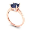 thumbnail image 2 of Solitaire Engagement Ring for Women - 1.5ct Simulated Blue Sapphire in 14K Rose Gold Promise Ring, 2 of 5