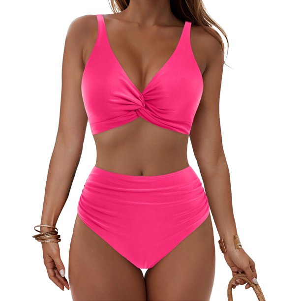 WILLBEST Trajes de Baño Mujer Completo Traje de Baño Tankini Para Mujer, Playa, Piscina, Cubierta, Bikini Ahuecado Con Pantalones Cortos de Baño, Traje de Baño Conservador de Dos Piezas