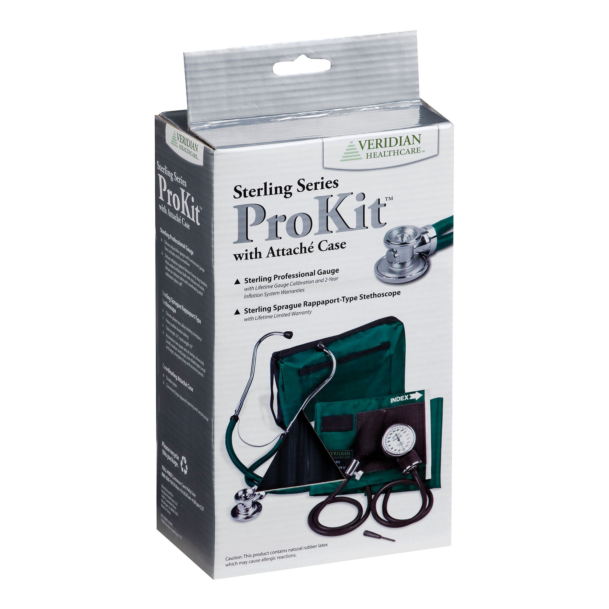 Veridian Adult Blue Pocket Aneroid Reusable Aneroid / Stethoscope Set 2-Tubes 02-12602 1 Each