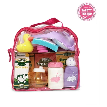 JC Toys For Keeps! 20 Pcs Baby Doll Essentials Accessory Bag