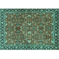 thumbnail image 1 of Ahgly Company Machine Washable Indoor Rectangle Oriental Turquoise Blue Traditional Area Rugs, 4' x 6', 1 of 4