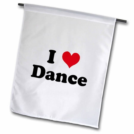 3dRose I Love Dance - Garden Flag, 12 by 18-inch