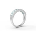 thumbnail image 4 of 3MM Square Blue Topaz 925 Sterling Silver Half Eternity Mother's Day Gift Ring, 4 of 5