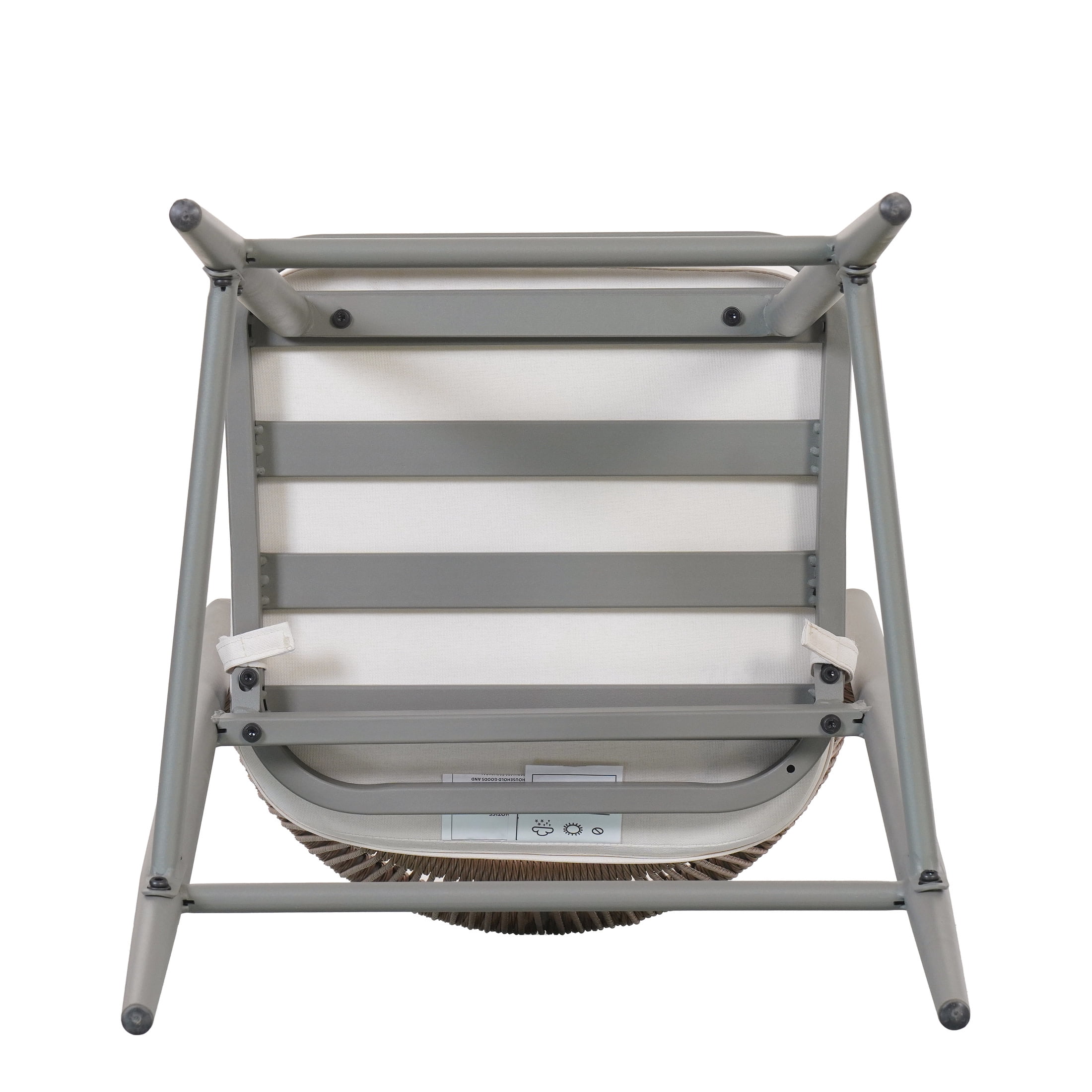 Amara Modern Outdoor Patio Barstools, Iron Frame, Scallop-Shaped Backrest, Matte Grey, Set of 2