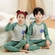 thumbnail image 1 of Conjunto de pijama de algodón para niños y niñas, ropa de dormir de dibujos animados, dinosaurio, gato, 4, 6, 8 y 9 años, para invierno, novedad, 1 of 4