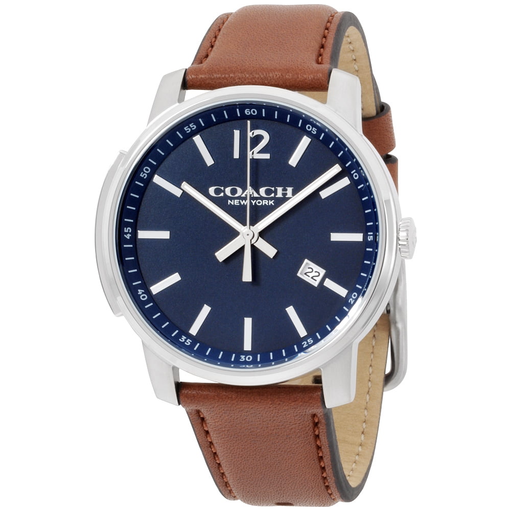 Coach Coach Men's Bleecker Blue Dial Leather Watch 14602004 Walmart