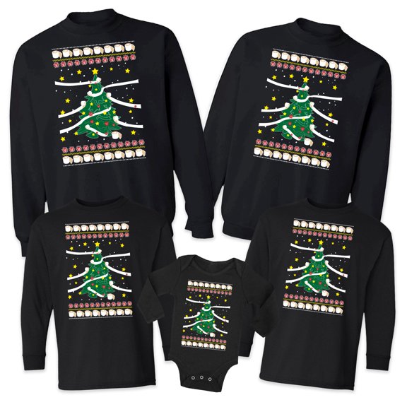 2020 Matching Family Christmas Sweaters - Christmas Tree Toilet Paper Christmas Sweatshirt - Mom Dad Kid Baby Christmas Outfits
