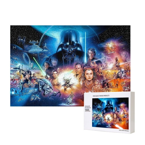 Star The Man-dalorian War Wooden Picture Puzzle 300 Piece Jigsaw Puzzle for Adults Challenging Puzzle Game Gifts