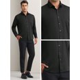 thumbnail image 5 of Unique Bargains Men's Long Sleeve Regular Fit Business Button Down Formal Shirt XL Black, 5 of 6