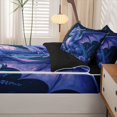 thumbnail image 5 of Homewish Wild Dragon Zipper Queen Comforter Set with Fitted Sheet and 2 Pillowcases,Rose Lavender Flower Zipper Bedding Set,Blue,Retro Animal Decor,Black Reversible,4pcs, 5 of 8