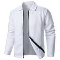 thumbnail image 4 of Fznquz Collared Big and Tall Mens Shirts Full Zip White Long Sleeve Tees Shirts Fall Winter Plain Mens Winter Clothes, 4 of 6