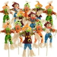 thumbnail image 2 of 12 PCS Halloween Scarecrow Decoration Outdoor, Fall Harvest Scarecrow Decor, Standing Scarecrow Decorations for Garden, Home, School, Yard, Porch, Thanksgiving Décor, Random Style, 2 of 7