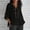 Black, variant on Linen Shirts for Women Plus Size 3/4 Length Sleeve Tops Casual Loose Fit Button V Neck Tees Summer Fashion Blouse