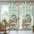 thumbnail image 5 of Outdoor Curtains for Patio Waterproof, Eucalyptus Trucks Outdoor Privacy Panels Grommet, Spring Farmhouse Floral Sage Green Plaid Blackout Outside Curtains for Porch/Cabana 54"x95", 2 Panels, 5 of 8