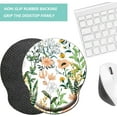 thumbnail image 4 of Mouse Pad with Wrist Support, Ergonomic Mouse Pad with Memory Foam Wrist Rest Cushion, Non-Slip Rubber Base Gaming Mice Pad for Home Office Computer Laptop, Flower White, 4 of 14