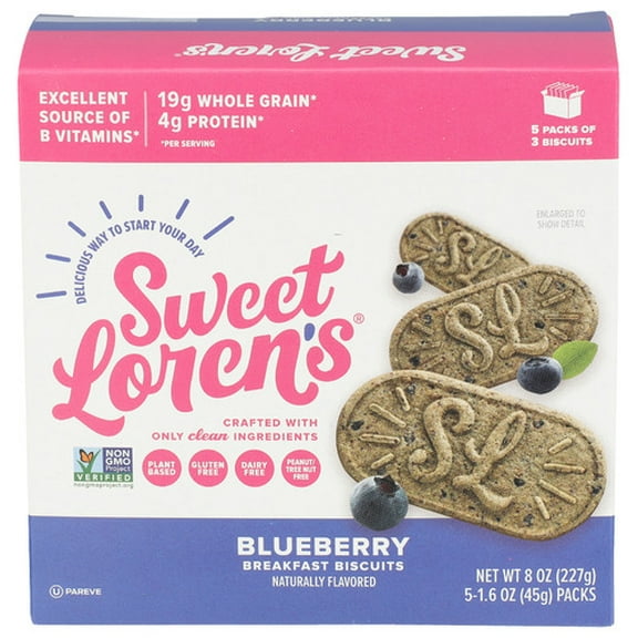 Sweet Lorens Biscuits Breakfast Blueberry 8 oz (Pack of 6)
