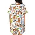 thumbnail image 3 of Rocae Animal Cartoon Style for Two Piece Sleepwear Pajamas Sets for Women Soft Short-Sleeved Pjs with Lounge Shorts Large, 3 of 9