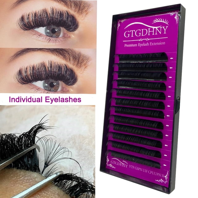 Extensión de pestañas individuales, pestañas postizas de visón falso, pestañas artificiales para maquillaje, suministros de extensión de pestañas naturales hechas a mano Tan Jianjun unisex