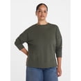 thumbnail image 2 of Time and Tru Women's and Women's Plus Crewneck Sweatshirt with Long Sleeves, Sizes XS-4X, 2 of 6