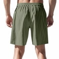 thumbnail image 5 of Men's Striped Linen Shorts Casual Elastic Waist Drawstring Pants Summer Lightweight Beach Shorts with Pockets, M, 5 of 9