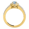 thumbnail image 4 of Rings for Women 1.68 Carat Diamond and Oval Shaped Aqumarine prong 10K Yellow Gold, 4 of 5