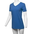 thumbnail image 5 of A2Y Women's Basic Solid Premium Cotton Short Sleeve V-neck T Shirt Tee Tops Sapphire 2XL, 5 of 6