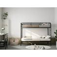 thumbnail image 3 of Jopath Twin over Twin Bunk Bed,Metal Bed Frame with Ladder and Full-Length Guardrail,Noise Free,Black, 3 of 8