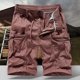 thumbnail image 1 of pstuiky Pantalones cortos para hombre, Pantalones cortos cargo con bolsillo y cintura elástica de color liso para hombre Pantalones cortos de golf, 1 of 3