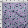 thumbnail image 2 of oneOone Polyester Lycra Pastel Purple Fabric Flower & Leaves Watercolor Quilting Supplies Print Sewing Fabric By The Yard 56 Inch Wide, 2 of 4