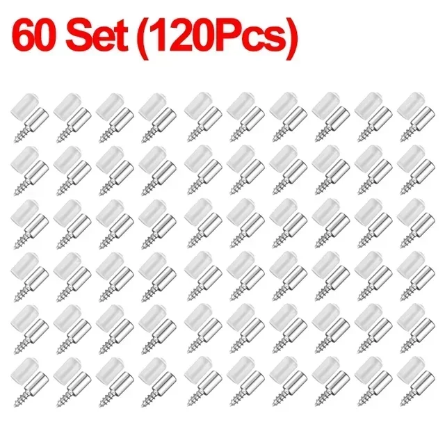 120/10 piezas de tornillos autorroscantes para placa de soporte de armario, soportes de tabique, tornillos fijos, clavijas de soporte de estante con fundas antideslizantes