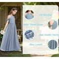 thumbnail image 5 of Drtj Girls A-Line Maxi Dress Junior Bridesmaid Flower Girl Dresses Off-Shoulder Chiffon Dress for Wedding Pageant, 5 of 6