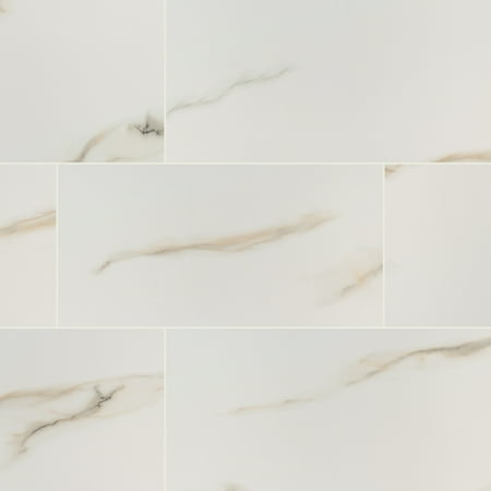 Aria Bianco 12 in. x 24 in. Polished Porcelain Floor and Wall Tile (16 sq. ft. / case)