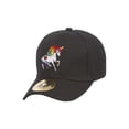 thumbnail image 2 of Rainbow Unicorn Patch Black Adjustable Baseball Cap, 2 of 3