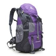 Woungzha 50L Hiking Backpack Waterproof Mountaineering backpack Daypack Outdoor Camping Climbing Backpack for Men Women (Purple)