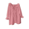 thumbnail image 3 of Jalioing Women's Shirts 3/4 Length Ruffle Sleeve Flowy Blouses Scoop Neck Layered Chiffon Tops Summer Trendy, 3 of 5