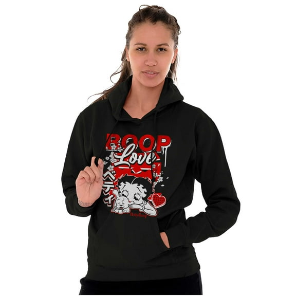 Cool Kanji Style Betty Boop Love Hoodie Sweatshirt Women Brisco Brands S