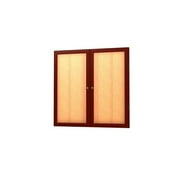Waddell 77-4848CK-CHK Messenger 48 x 48 x 2 in. Wall Case Message Center, 2 Door - Cherry Oak