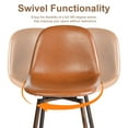 thumbnail image 2 of Homy Casa 26" Swivel Counter Height Bar Stools, Set of 2, Cognac Faux Leather, Wood-Look Metal Legs, 2 of 8