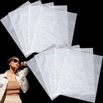 Zcintert 12-Sheet 2-4mm White Rhinestone Iron-on Hotfix Decals for Clothing Embellishment