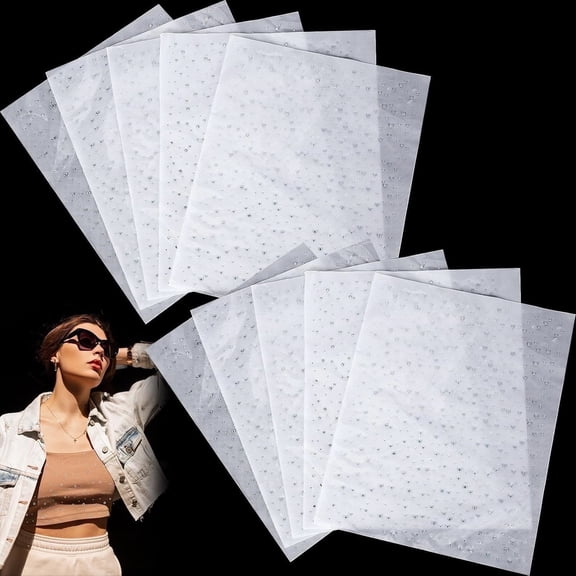 Zcintert 12-Sheet 2-4mm White Rhinestone Iron-on Hotfix Decals for Clothing Embellishment