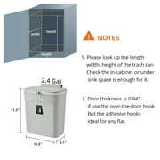Subekyu 2.4 Gallon Kitchen Hanging Garbage Can, White