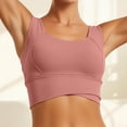 thumbnail image 2 of Arlun Long Line Athletic Bras for Women High Supportive Comfort Wide Shoulder Straps Workout Yoga Bras Square Neck Lightweight Breathable for Running Fitness Pink XXL, 2 of 5