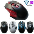 thumbnail image 2 of Universal 800/1200/1600DPI 2.4GHz Wireless Gaming Mouse for Computer PC Laptop White with Black, 2 of 8