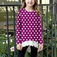 thumbnail image 2 of zbxnLI Little and Big Girls Long Sleeve Shirts Polka Dot Printed Graphic T-Shirts Basic Tee Fall Blouses, 2 of 6