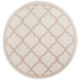 thumbnail image 2 of SAFAVIEH Machine Washable Rug Indoor/Outdoor Bermuda Collection - Bermuda Corie Geometric Quatrefoil Indoor/Outdoor Area Rug Ivory/Beige, 6'7" x 6'7" Round, 2 of 5