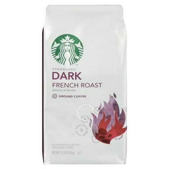Starbucks French Roast Dark Roast Ground Coffee, 12-Ounce Bag (Pack of 6)