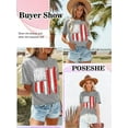 thumbnail image 6 of Anbech Womens American Flag T Shirt Love 4th of July USA Star Stripes Shirts Short Sleeve, 6 of 6